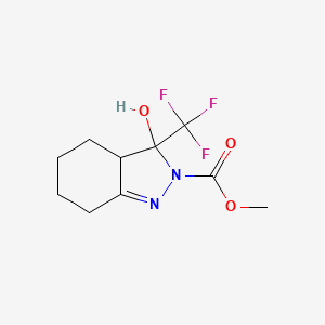 molecular formula C10H13F3N2O3 B4030577 methyl 3-hydroxy-3-(trifluoromethyl)-4,5,6,7-tetrahydro-3aH-indazole-2-carboxylate 