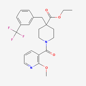 molecular formula C23H25F3N2O4 B4030619 ethyl 1-[(2-methoxy-3-pyridinyl)carbonyl]-4-[3-(trifluoromethyl)benzyl]-4-piperidinecarboxylate 