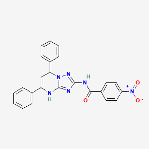 molecular formula C24H18N6O3 B4030693 N-{5,7-DIPHENYL-4H,7H-[1,2,4]TRIAZOLO[1,5-A]PYRIMIDIN-2-YL}-4-NITROBENZAMIDE 