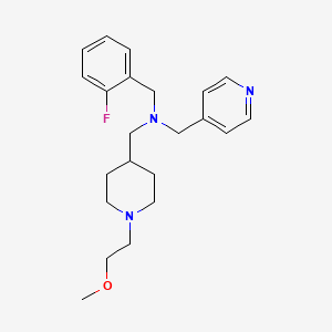 molecular formula C22H30FN3O B4030743 N-[(2-fluorophenyl)methyl]-1-[1-(2-methoxyethyl)piperidin-4-yl]-N-(pyridin-4-ylmethyl)methanamine 