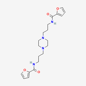 molecular formula C20H28N4O4 B4030767 N-[3-(4-{3-[(FURAN-2-YL)FORMAMIDO]PROPYL}PIPERAZIN-1-YL)PROPYL]FURAN-2-CARBOXAMIDE 