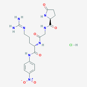 molecular formula C19H27ClN8O6 B040308 Pglu-Gly-Arg p-nitroanilide hydrochloride CAS No. 115389-02-1