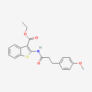 molecular formula C21H21NO4S B4030880 ethyl 2-{[3-(4-methoxyphenyl)propanoyl]amino}-1-benzothiophene-3-carboxylate 