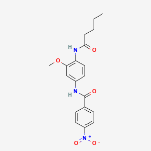 molecular formula C19H21N3O5 B4030901 N-[3-methoxy-4-(pentanoylamino)phenyl]-4-nitrobenzamide 
