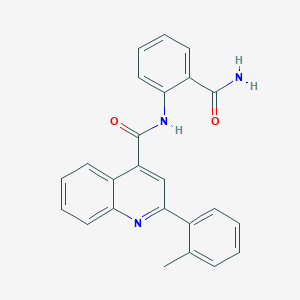 molecular formula C24H19N3O2 B4030918 N-(2-carbamoylphenyl)-2-(2-methylphenyl)quinoline-4-carboxamide 