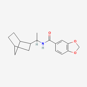 molecular formula C17H21NO3 B4030987 N-(1-{BICYCLO[2.2.1]HEPTAN-2-YL}ETHYL)-2H-13-BENZODIOXOLE-5-CARBOXAMIDE 