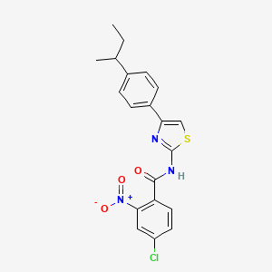 molecular formula C20H18ClN3O3S B4031071 N-{4-[4-(butan-2-yl)phenyl]-1,3-thiazol-2-yl}-4-chloro-2-nitrobenzamide 