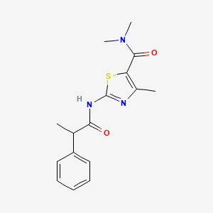 molecular formula C16H19N3O2S B4031079 N,N,4-trimethyl-2-[(2-phenylpropanoyl)amino]-1,3-thiazole-5-carboxamide 