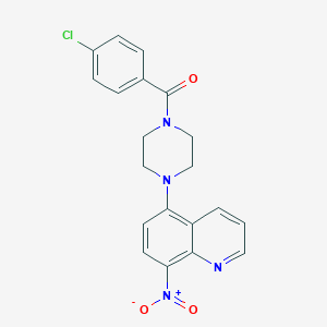 molecular formula C20H17ClN4O3 B040311 5-[4-(4-Chlorobenzoyl)-1-piperazinyl]-8-nitroquinoline CAS No. 115687-05-3