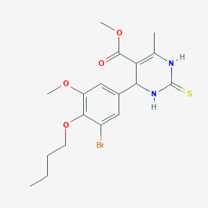 molecular formula C18H23BrN2O4S B4031107 Methyl 6-(3-bromo-4-butoxy-5-methoxyphenyl)-4-methyl-2-sulfanyl-1,6-dihydropyrimidine-5-carboxylate 