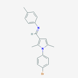 molecular formula C20H19BrN2 B403118 N-{[1-(4-bromophenyl)-2,5-dimethyl-1H-pyrrol-3-yl]methylene}-N-(4-methylphenyl)amine 