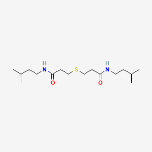 molecular formula C16H32N2O2S B4031388 N-(3-METHYLBUTYL)-3-({2-[(3-METHYLBUTYL)CARBAMOYL]ETHYL}SULFANYL)PROPANAMIDE 