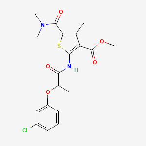 molecular formula C19H21ClN2O5S B4031518 Methyl 2-{[2-(3-chlorophenoxy)propanoyl]amino}-5-(dimethylcarbamoyl)-4-methylthiophene-3-carboxylate 
