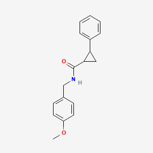molecular formula C18H19NO2 B4031535 N-[(4-methoxyphenyl)methyl]-2-phenylcyclopropane-1-carboxamide 
