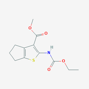 molecular formula C12H15NO4S B4031592 methyl 2-[(ethoxycarbonyl)amino]-5,6-dihydro-4H-cyclopenta[b]thiophene-3-carboxylate 