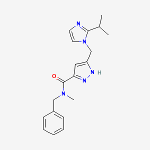 molecular formula C19H23N5O B4031623 N-benzyl-N-methyl-5-[(2-propan-2-ylimidazol-1-yl)methyl]-1H-pyrazole-3-carboxamide 
