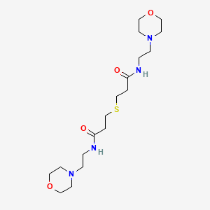 molecular formula C18H34N4O4S B4031643 N-[2-(MORPHOLIN-4-YL)ETHYL]-3-[(2-{[2-(MORPHOLIN-4-YL)ETHYL]CARBAMOYL}ETHYL)SULFANYL]PROPANAMIDE 