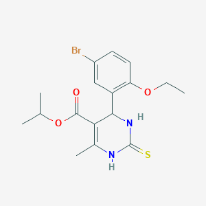 molecular formula C17H21BrN2O3S B4031655 Propan-2-yl 6-(5-bromo-2-ethoxyphenyl)-4-methyl-2-sulfanyl-1,6-dihydropyrimidine-5-carboxylate 