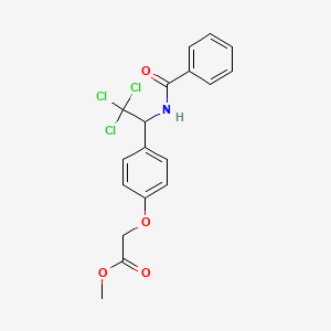 molecular formula C18H16Cl3NO4 B4031700 methyl {4-[1-(benzoylamino)-2,2,2-trichloroethyl]phenoxy}acetate 