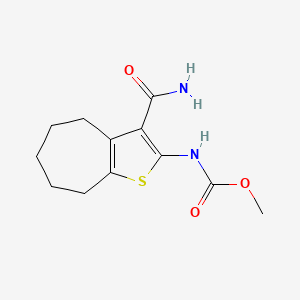molecular formula C12H16N2O3S B4031815 methyl [3-(aminocarbonyl)-5,6,7,8-tetrahydro-4H-cyclohepta[b]thien-2-yl]carbamate 