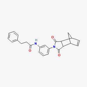 molecular formula C24H22N2O3 B4031900 N-[3-(1,3-dioxo-1,3,3a,4,7,7a-hexahydro-2H-4,7-methanoisoindol-2-yl)phenyl]-3-phenylpropanamide 