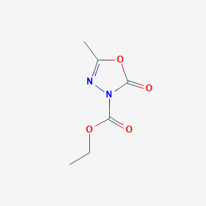molecular formula C6H8N2O4 B040320 Ethyl 5-methyl-2-oxo-1,3,4-oxadiazole-3-carboxylate CAS No. 125002-08-6