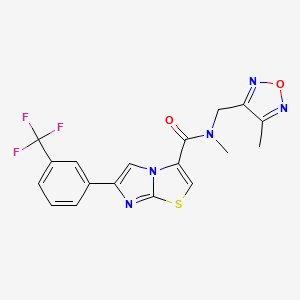 molecular formula C18H14F3N5O2S B4032069 N-methyl-N-[(4-methyl-1,2,5-oxadiazol-3-yl)methyl]-6-[3-(trifluoromethyl)phenyl]imidazo[2,1-b][1,3]thiazole-3-carboxamide 