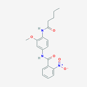 molecular formula C19H21N3O5 B4032306 N-[3-methoxy-4-(pentanoylamino)phenyl]-2-nitrobenzamide 