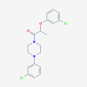 molecular formula C19H20Cl2N2O2 B4032322 2-(3-CHLOROPHENOXY)-1-[4-(3-CHLOROPHENYL)PIPERAZINO]-1-PROPANONE 