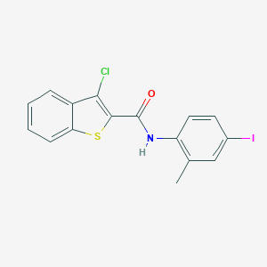 molecular formula C16H11ClINOS B403242 3-chloro-N-(4-iodo-2-methylphenyl)-1-benzothiophene-2-carboxamide 