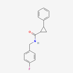 molecular formula C17H16FNO B4032432 N-[(4-fluorophenyl)methyl]-2-phenylcyclopropane-1-carboxamide 