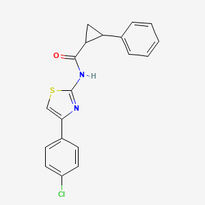 molecular formula C19H15ClN2OS B4032509 N-[4-(4-chlorophenyl)-1,3-thiazol-2-yl]-2-phenylcyclopropanecarboxamide 