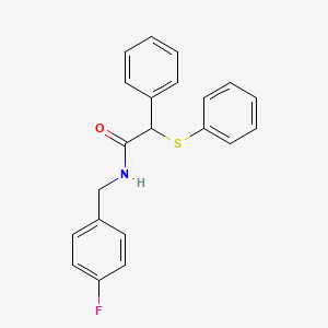 molecular formula C21H18FNOS B4032515 N-[(4-FLUOROPHENYL)METHYL]-2-PHENYL-2-(PHENYLSULFANYL)ACETAMIDE 