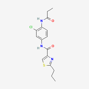 molecular formula C16H18ClN3O2S B4032572 N-[3-chloro-4-(propionylamino)phenyl]-2-propyl-1,3-thiazole-4-carboxamide 