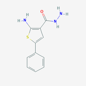 molecular formula C11H11N3OS B040326 2-Amino-5-phenylthiophene-3-carbohydrazide CAS No. 111849-29-7
