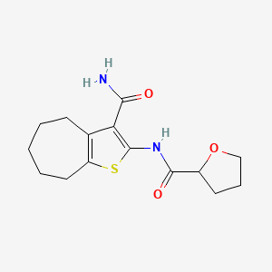 molecular formula C15H20N2O3S B4032690 N-[3-(aminocarbonyl)-5,6,7,8-tetrahydro-4H-cyclohepta[b]thien-2-yl]tetrahydro-2-furancarboxamide 