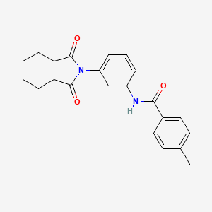 molecular formula C22H22N2O3 B4032937 N-[3-(1,3-dioxooctahydro-2H-isoindol-2-yl)phenyl]-4-methylbenzamide 