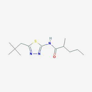 molecular formula C13H23N3OS B4032944 N-[5-(2,2-dimethylpropyl)-1,3,4-thiadiazol-2-yl]-2-methylpentanamide 