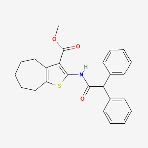 molecular formula C25H25NO3S B4032988 methyl 2-[(diphenylacetyl)amino]-5,6,7,8-tetrahydro-4H-cyclohepta[b]thiophene-3-carboxylate 