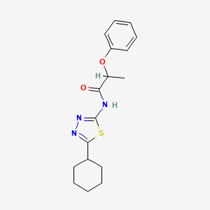 molecular formula C17H21N3O2S B4033101 N-(5-cyclohexyl-1,3,4-thiadiazol-2-yl)-2-phenoxypropanamide 