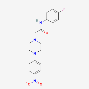 molecular formula C18H19FN4O3 B4033152 N-(4-fluorophenyl)-2-[4-(4-nitrophenyl)piperazin-1-yl]acetamide 