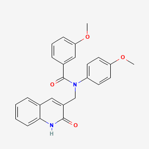 molecular formula C25H22N2O4 B4033269 N-[(2-hydroxy-3-quinolinyl)methyl]-3-methoxy-N-(4-methoxyphenyl)benzamide 