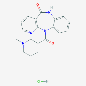 molecular formula C19H21ClN4O2 B040334 11-(N-Methylnipecotyl)-6,11-dihydro-5H-pyrido(2,3-b)-1,5-benzodiazepin-5-one CAS No. 121798-89-8