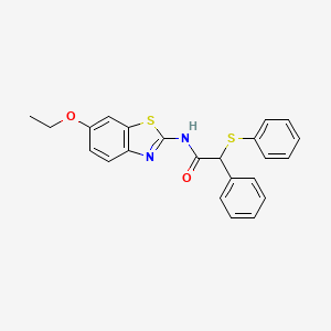 molecular formula C23H20N2O2S2 B4033420 N-(6-ETHOXY-13-BENZOTHIAZOL-2-YL)-2-PHENYL-2-(PHENYLSULFANYL)ACETAMIDE 