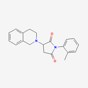 molecular formula C20H20N2O2 B4033561 3-(3,4-dihydroisoquinolin-2(1H)-yl)-1-(2-methylphenyl)pyrrolidine-2,5-dione 
