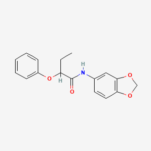 molecular formula C17H17NO4 B4033651 N-(1,3-benzodioxol-5-yl)-2-phenoxybutanamide 