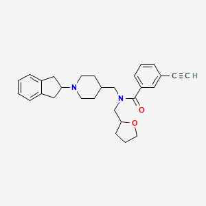 molecular formula C29H34N2O2 B4033675 N-{[1-(2,3-dihydro-1H-inden-2-yl)-4-piperidinyl]methyl}-3-ethynyl-N-(tetrahydro-2-furanylmethyl)benzamide 