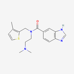molecular formula C18H22N4OS B4033883 N-[2-(dimethylamino)ethyl]-N-[(3-methyl-2-thienyl)methyl]-1H-benzimidazole-5-carboxamide 