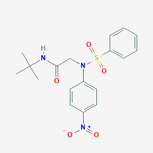 molecular formula C18H21N3O5S B403400 N-(1,1-dimethylethyl)-2-[{4-nitrophenyl}(phenylsulfonyl)amino]acetamide 
