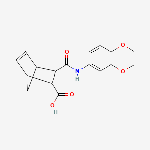 molecular formula C17H17NO5 B4034005 3-(2,3-Dihydro-1,4-benzodioxin-6-ylcarbamoyl)bicyclo[2.2.1]hept-5-ene-2-carboxylic acid 